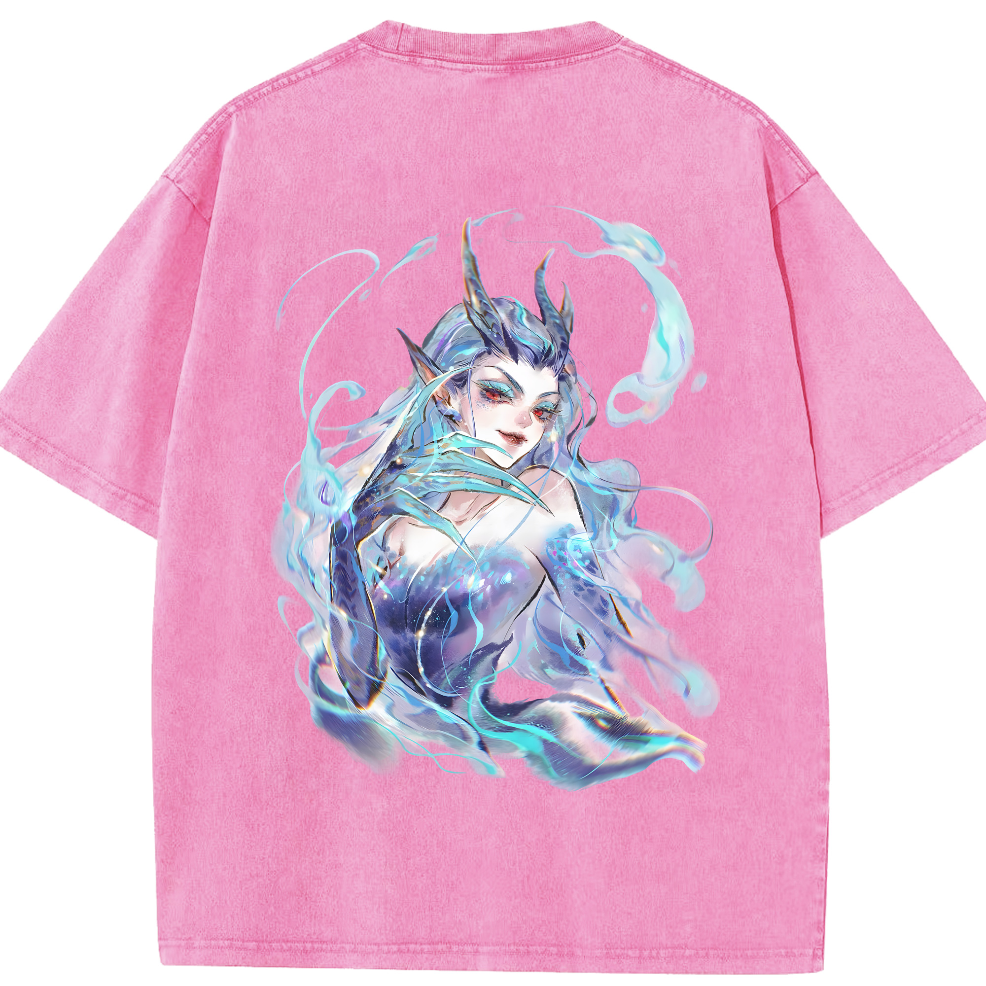 （画像用） Ne Zha 2 ナタ 魔童の大暴れ 綿100% ヴィンテージ風 半袖Tシャツ（背面プリント）